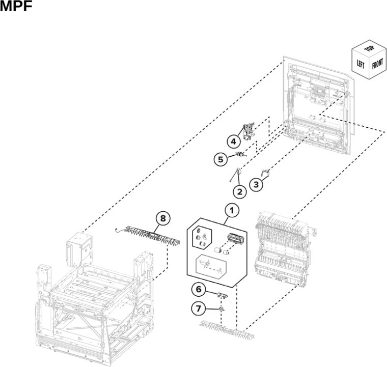 Assembly 13: MPF parts diagram - Lexmark CX833 CX961 CX962 CX963 XC8355 XC9635 XC9645 XC9655 Parts