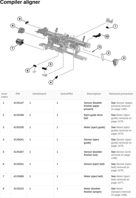 Assembly 131: Compiler aligner parts diagram - Lexmark CX833 CX961 CX962 CX963 XC8355 XC9635 XC9645 XC9655 Parts