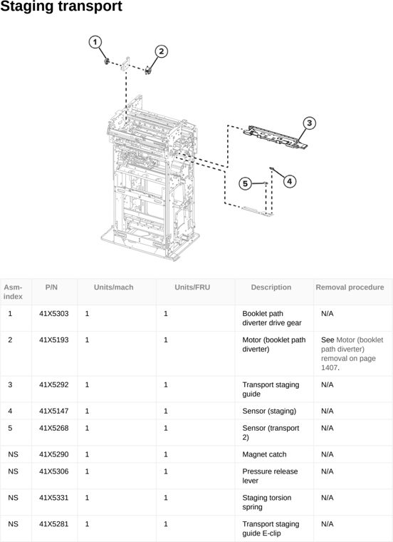 Assembly 134: Staging transport parts diagram - Lexmark CX833 CX961 CX962 CX963 XC8355 XC9635 XC9645 XC9655 Parts