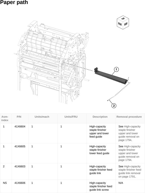 Assembly 165: Paper path parts diagram - Lexmark CX833 CX961 CX962 CX963 XC8355 XC9635 XC9645 XC9655 Parts