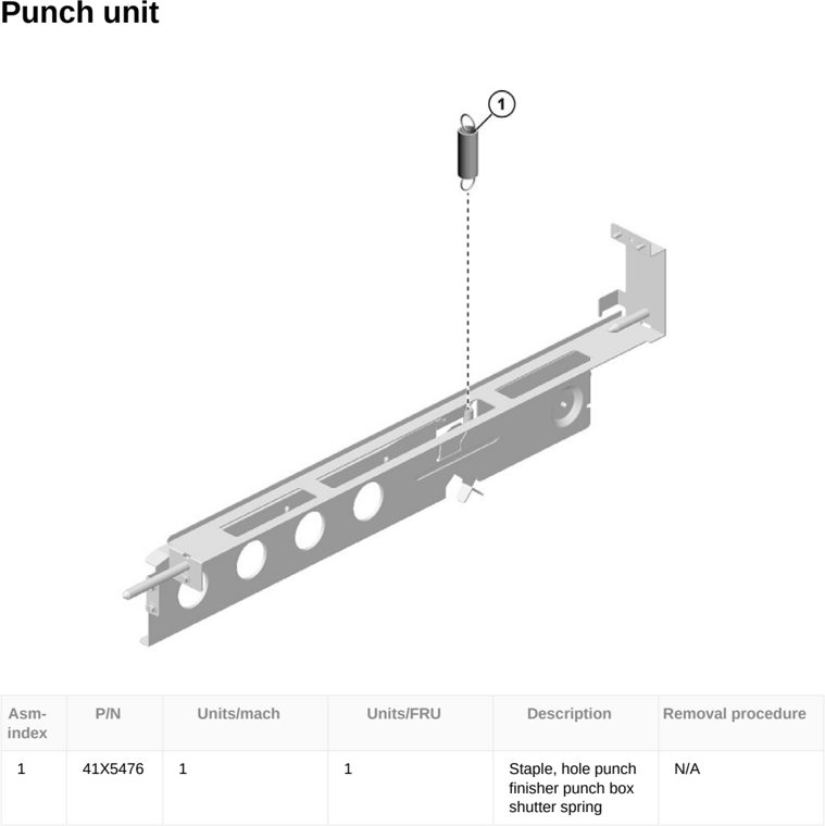 Assembly 166: Punch unit parts diagram - Lexmark CX833 CX961 CX962 CX963 XC8355 XC9635 XC9645 XC9655 Parts
