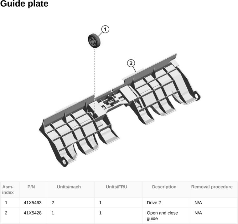 Assembly 167: Guide plate parts diagram - Lexmark CX833 CX961 CX962 CX963 XC8355 XC9635 XC9645 XC9655 Parts