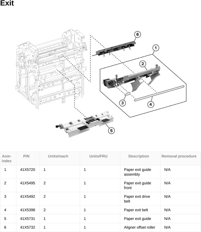 Assembly 168: Exit parts diagram - Lexmark CX833 CX961 CX962 CX963 XC8355 XC9635 XC9645 XC9655 Parts