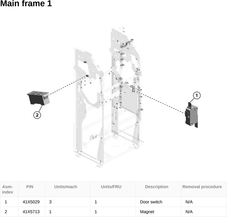 Assembly 169: Main frame 1 parts diagram - Lexmark CX833 CX961 CX962 CX963 XC8355 XC9635 XC9645 XC9655 Parts