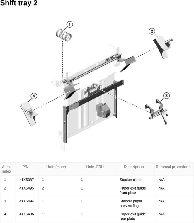Assembly 173: Shift tray 2 parts diagram - Lexmark CX833 CX961 CX962 CX963 XC8355 XC9635 XC9645 XC9655 Parts