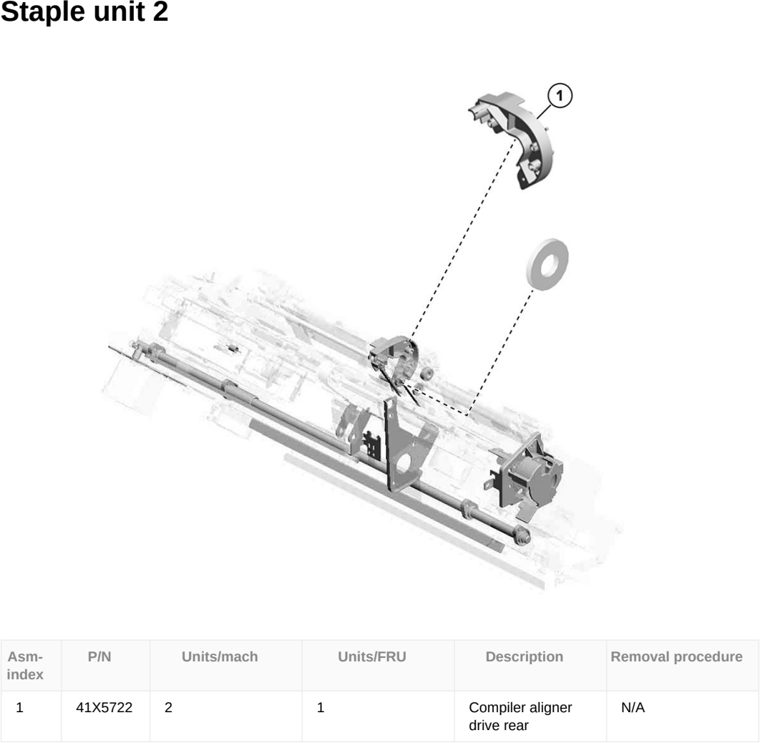 Assembly 176: Staple unit 2 parts diagram - Lexmark CX833 CX961 CX962 CX963 XC8355 XC9635 XC9645 XC9655 Parts