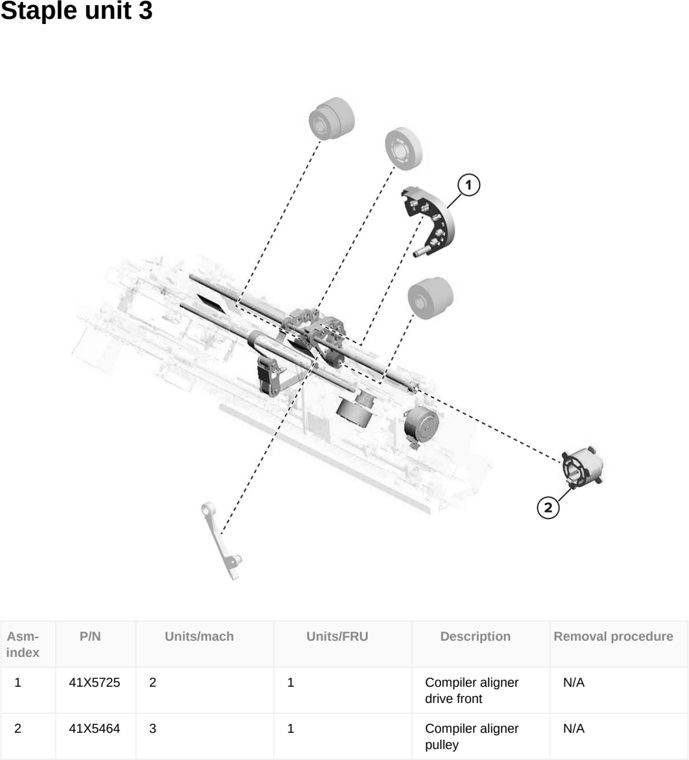 Assembly 177: Staple unit 3 parts diagram - Lexmark CX833 CX961 CX962 CX963 XC8355 XC9635 XC9645 XC9655 Parts