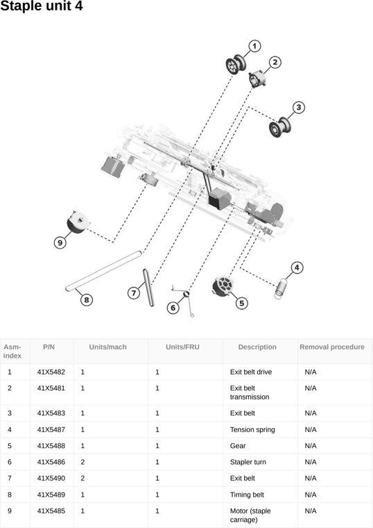 Assembly 178: Staple unit 4 parts diagram - Lexmark CX833 CX961 CX962 CX963 XC8355 XC9635 XC9645 XC9655 Parts