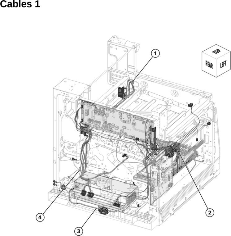 Assembly 22: Cables 1 parts diagram - Lexmark CX833 CX961 CX962 CX963 XC8355 XC9635 XC9645 XC9655 Parts