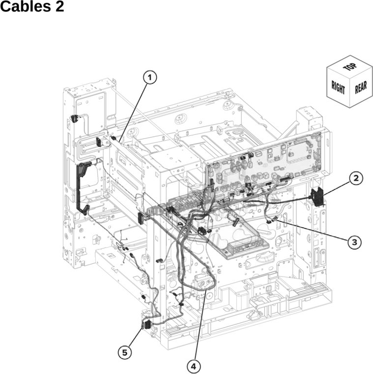 Assembly 23: Cables 2 parts diagram - Lexmark CX833 CX961 CX962 CX963 XC8355 XC9635 XC9645 XC9655 Parts