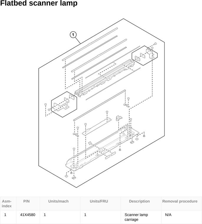 Assembly 30: Flatbed scanner lamp parts diagram - Lexmark CX833 CX961 CX962 CX963 XC8355 XC9635 XC9645 XC9655 Parts