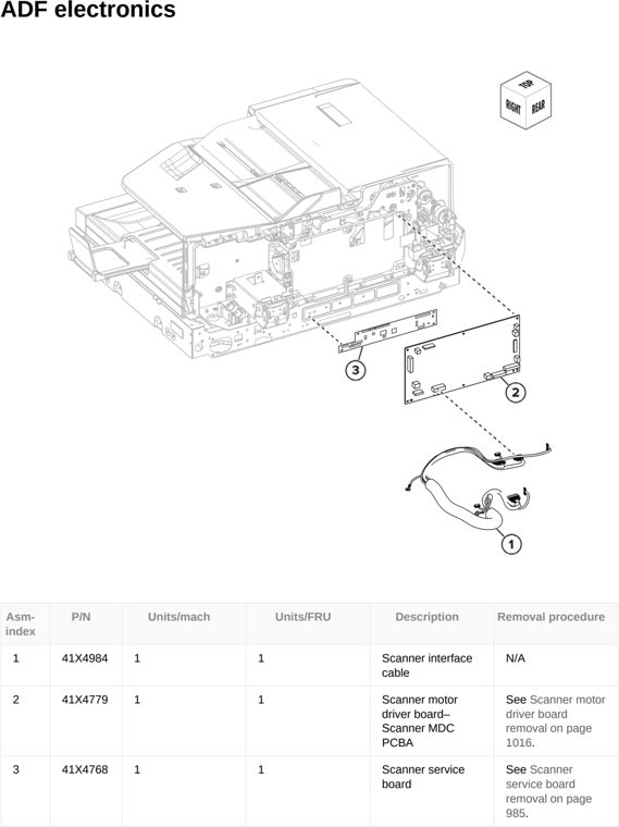 Assembly 34: ADF electronics parts diagram - Lexmark CX833 CX961 CX962 CX963 XC8355 XC9635 XC9645 XC9655 Parts