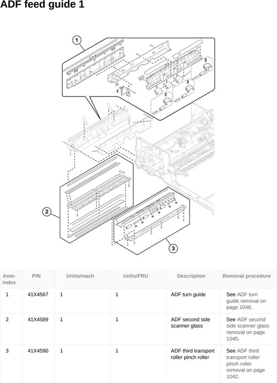 Assembly 35: ADF feed guide 1 parts diagram - Lexmark CX833 CX961 CX962 CX963 XC8355 XC9635 XC9645 XC9655 Parts