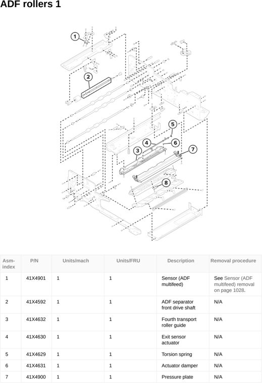 Assembly 39: ADF rollers 1 parts diagram - Lexmark CX833 CX961 CX962 CX963 XC8355 XC9635 XC9645 XC9655 Parts
