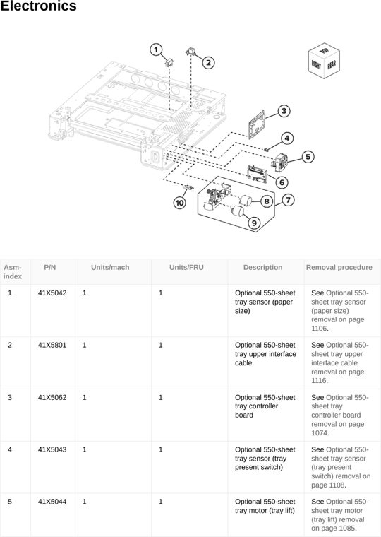 Assembly 43: Electronics parts diagram - Lexmark CX833 CX961 CX962 CX963 XC8355 XC9635 XC9645 XC9655 Parts