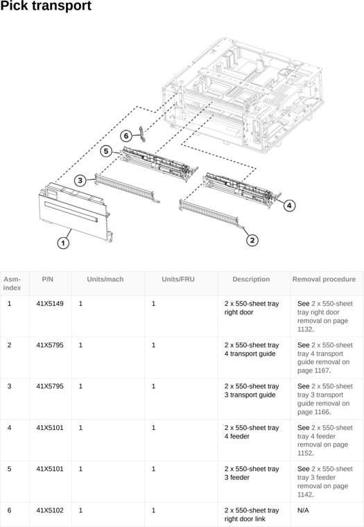 Assembly 49: Pick transport parts diagram - Lexmark CX833 CX961 CX962 CX963 XC8355 XC9635 XC9645 XC9655 Parts