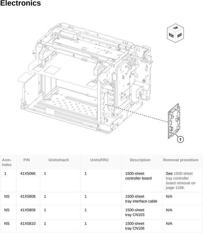 Assembly 54: Electronics parts diagram - Lexmark CX833 CX961 CX962 CX963 XC8355 XC9635 XC9645 XC9655 Parts