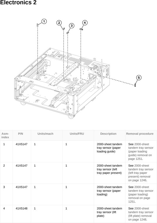 Assembly 63: Electronics 2 parts diagram - Lexmark CX833 CX961 CX962 CX963 XC8355 XC9635 XC9645 XC9655 Parts
