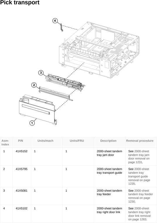 Assembly 66: Pick transport parts diagram - Lexmark CX833 CX961 CX962 CX963 XC8355 XC9635 XC9645 XC9655 Parts