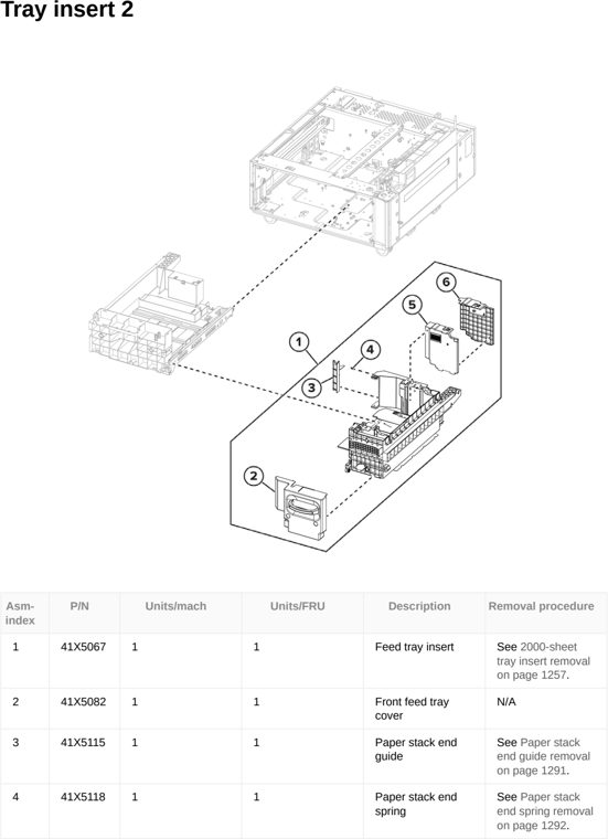 Assembly 68: Tray insert 2 parts diagram - Lexmark CX833 CX961 CX962 CX963 XC8355 XC9635 XC9645 XC9655 Parts