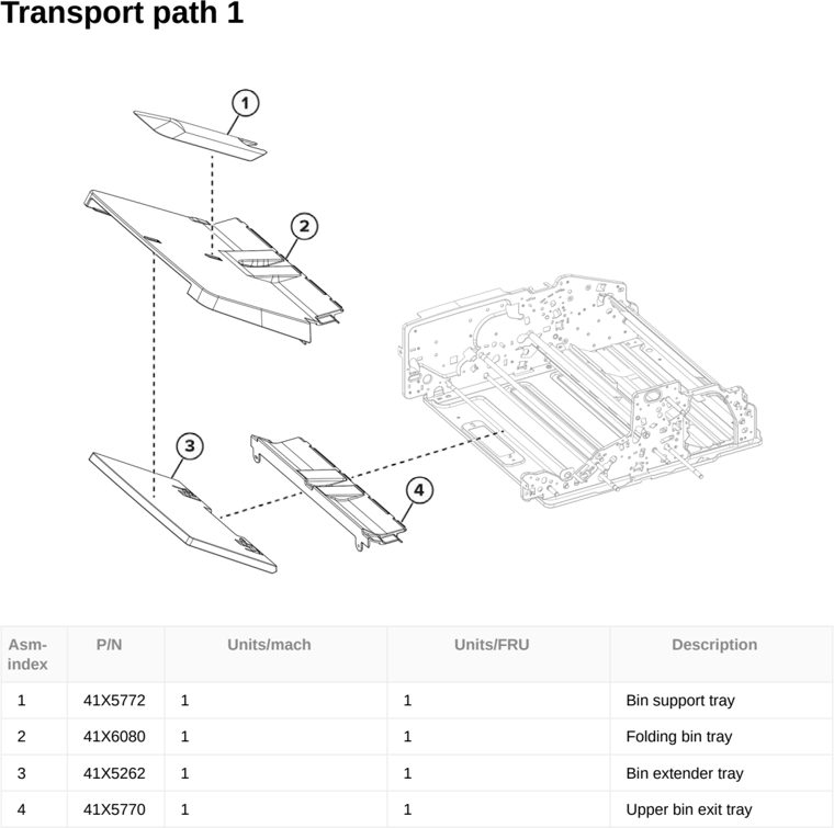 Assembly 89: Transport path 1 parts diagram - Lexmark CX833 CX961 CX962 CX963 XC8355 XC9635 XC9645 XC9655 Parts