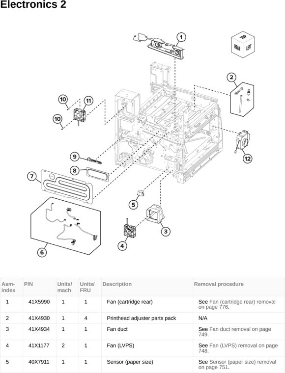 Assembly 9: Electronics 2 parts diagram - Lexmark MX953se MFP Printer Parts