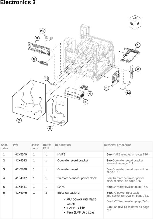 Assembly 10: Electronics 3 parts diagram - Lexmark MX953se MFP Printer Parts