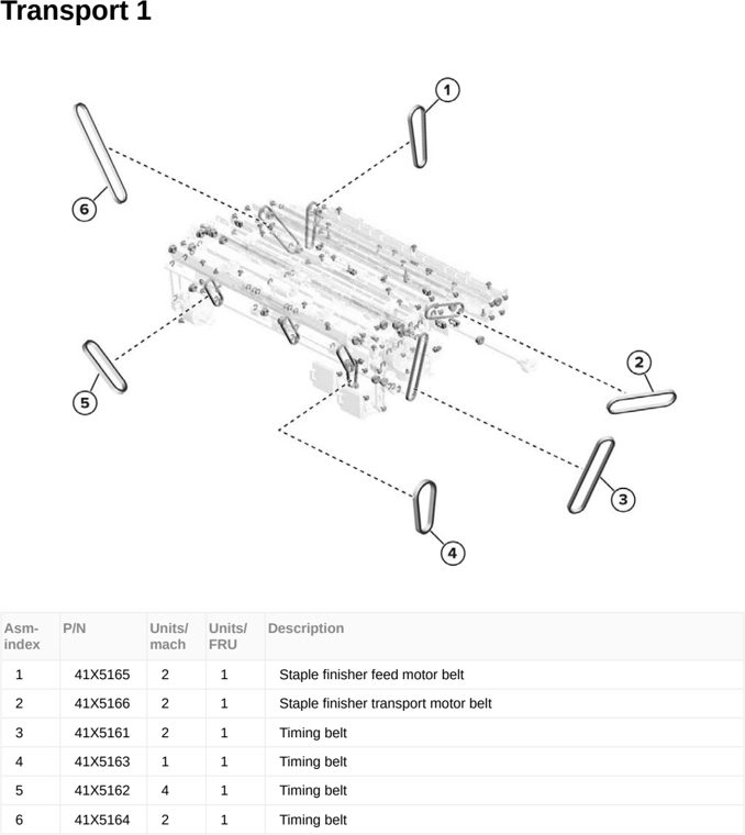 Assembly 102: Transport 1 parts diagram - Lexmark MX953se MFP Printer Parts