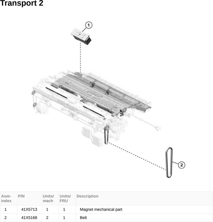 Assembly 103: Transport 2 parts diagram - Lexmark MX953se MFP Printer Parts