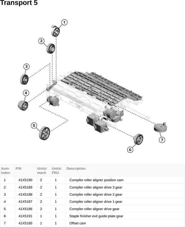 Assembly 106: Transport 5 parts diagram - Lexmark MX953se MFP Printer Parts