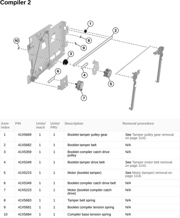Assembly 133: Compiler 2 parts diagram - Lexmark MX953se MFP Printer Parts