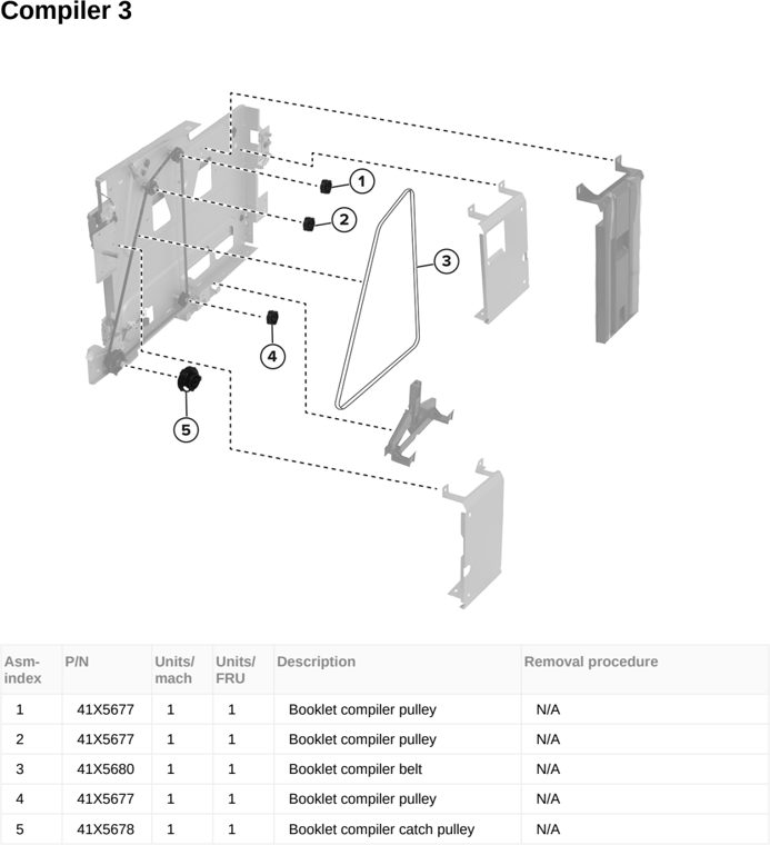 Assembly 134: Compiler 3 parts diagram - Lexmark MX953se MFP Printer Parts