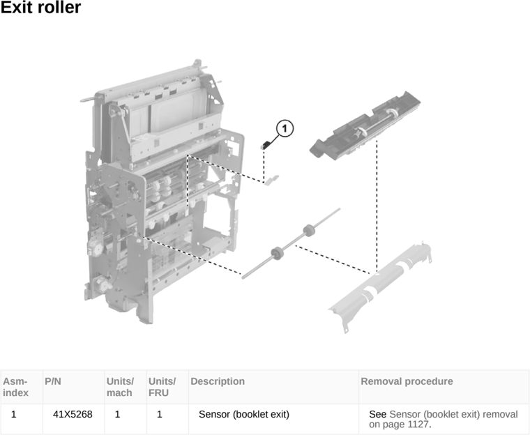Assembly 136: Exit roller parts diagram - Lexmark MX953se MFP Printer Parts