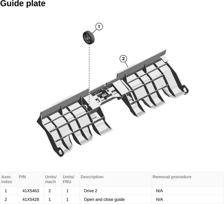 Assembly 155: Guide plate parts diagram - Lexmark MX953se MFP Printer Parts