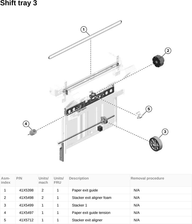 Assembly 162: Shift tray 3 parts diagram - Lexmark MX953se MFP Printer Parts