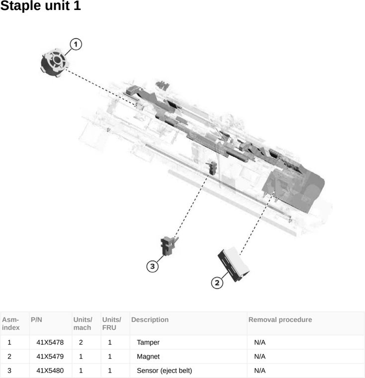 Assembly 163: Staple unit 1 parts diagram - Lexmark MX953se MFP Printer Parts