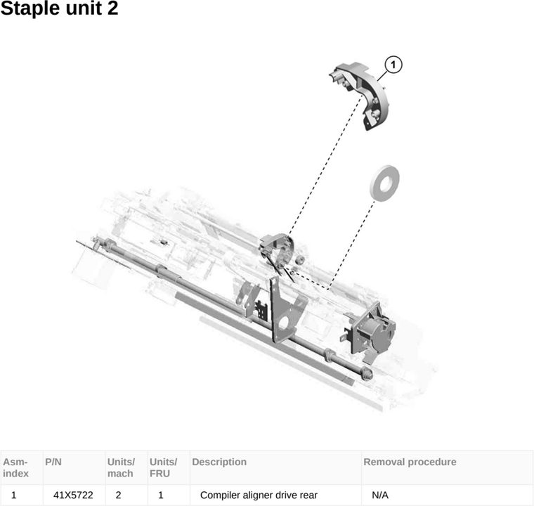 Assembly 164: Staple unit 2 parts diagram - Lexmark MX953se MFP Printer Parts