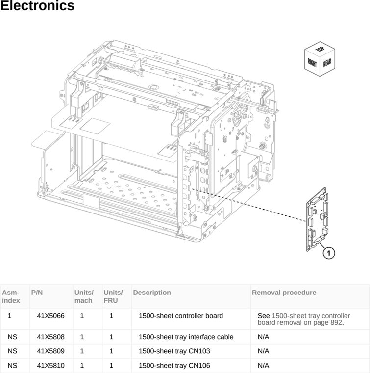 Assembly 42: Electronics parts diagram - Lexmark MX953se MFP Printer Parts