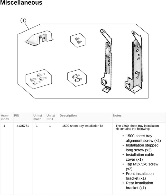 Assembly 46: Miscellaneous parts diagram - Lexmark MX953se MFP Printer Parts