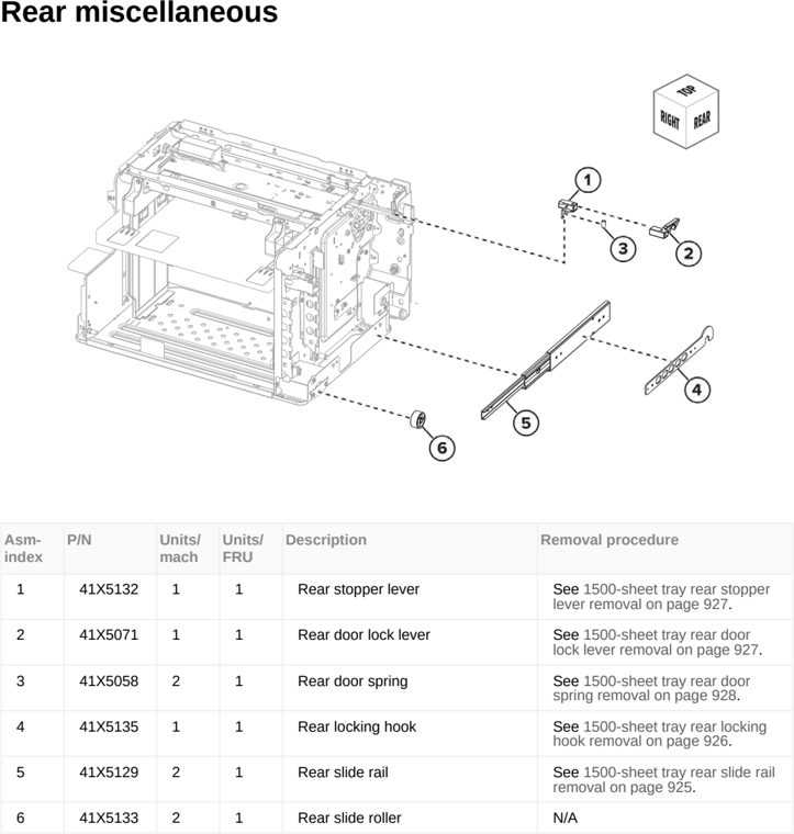 Assembly 47: Rear miscellaneous parts diagram - Lexmark MX953se MFP Printer Parts