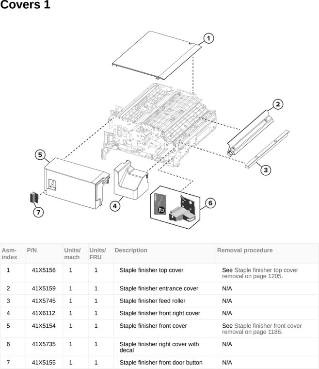Assembly 80: Covers 1 parts diagram - Lexmark MX953se MFP Printer Parts