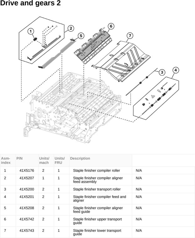 Assembly 83: Drive and gears 2 parts diagram - Lexmark MX953se MFP Printer Parts