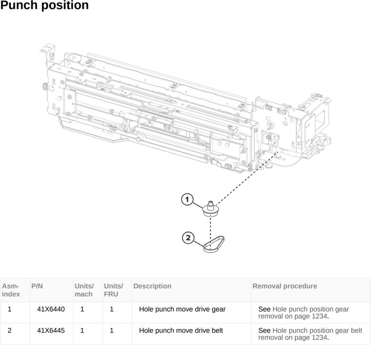Assembly 99: Punch position parts diagram - Lexmark MX953se MFP Printer Parts