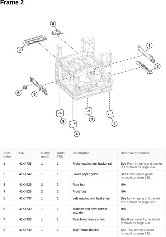 Assembly 6: Frame 2 parts diagram - Lexmark CS963 Printer Parts