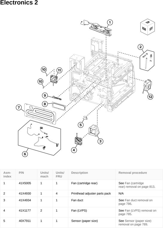 Assembly 9: Electronics 2 parts diagram - Lexmark CS963 Printer Parts