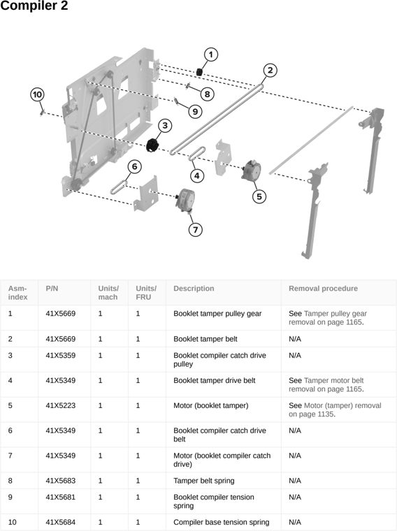 Assembly 119: Compiler 2 parts diagram - Lexmark CS963 Printer Parts