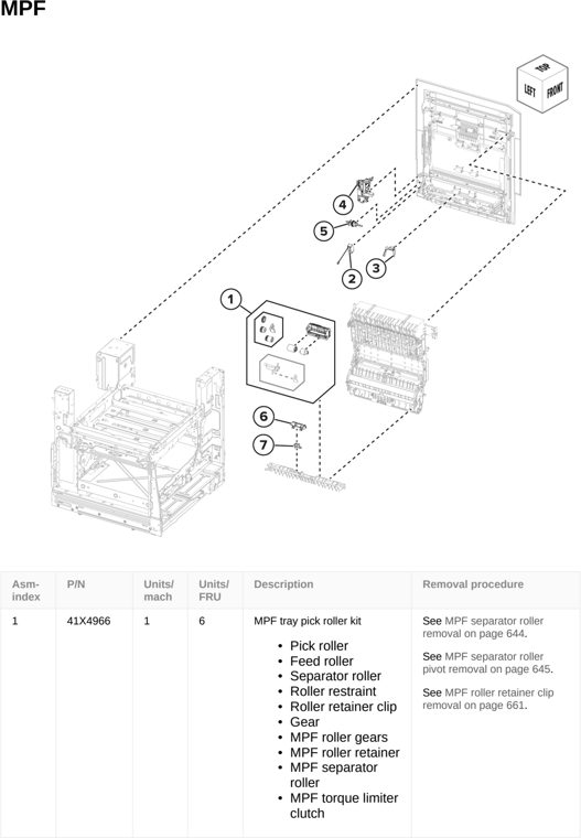 Assembly 13: MPF parts diagram - Lexmark CS963 Printer Parts