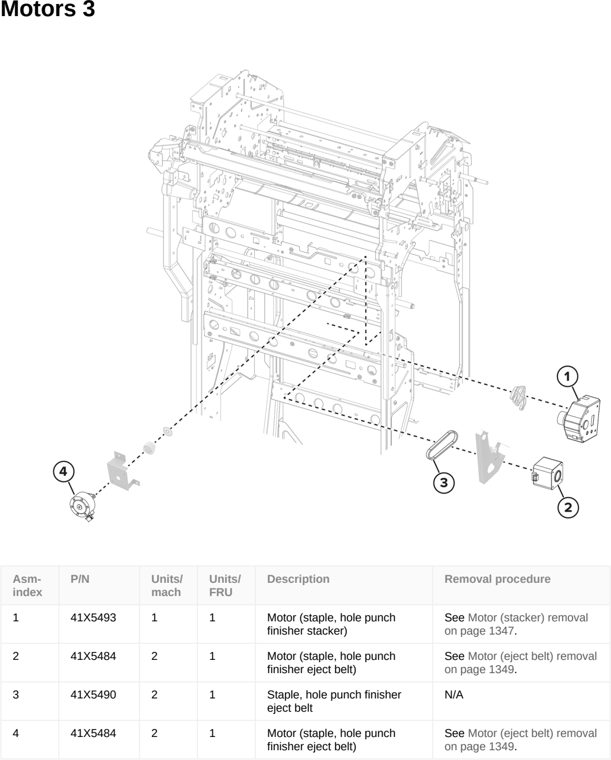 Assembly 131: Motors 3 parts diagram - Lexmark CS963 Printer Parts