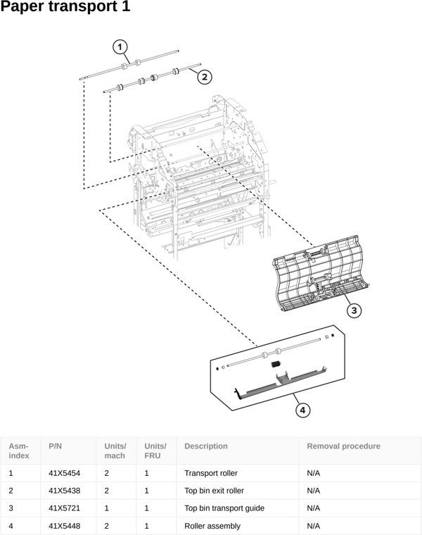 Assembly 132: Paper transport 1 parts diagram - Lexmark CS963 Printer Parts
