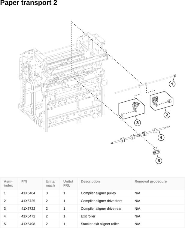 Assembly 133: Paper transport 2 parts diagram - Lexmark CS963 Printer Parts